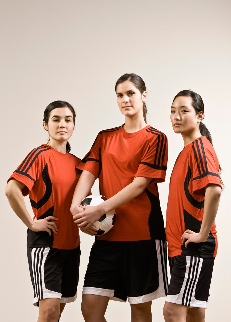 Soccer team standing together