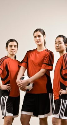 Soccer team standing together
